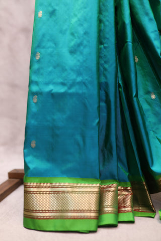 Blue Silk Paithani Saree - SRBSPS334