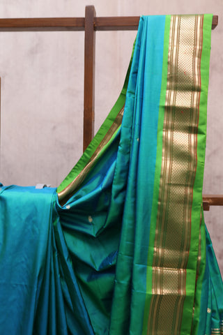 Blue Silk Paithani Saree - SRBSPS334