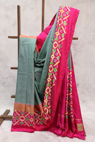 Green Pochampalli Silk Ikat Saree-SRGPSIS125