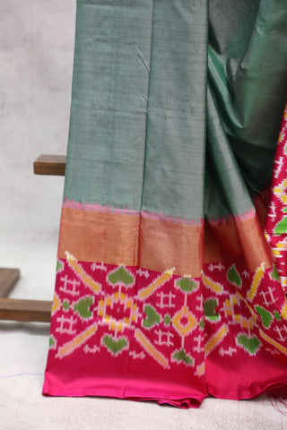 Green Pochampalli Silk Ikat Saree-SRGPSIS125