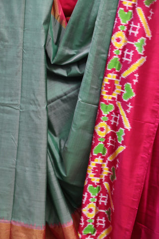 Green Pochampalli Silk Ikat Saree-SRGPSIS125