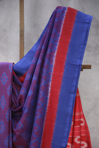 Purple Pochampalli Cotton Ikat Saree - SRPPCIS268