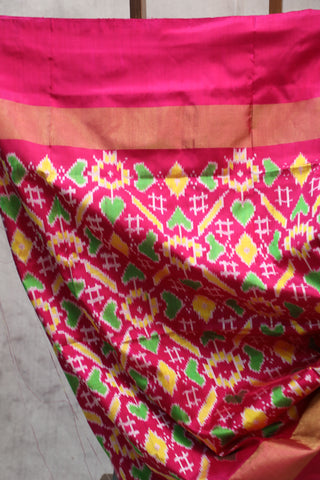 Green Pochampalli Silk Ikat Saree-SRGPSIS125