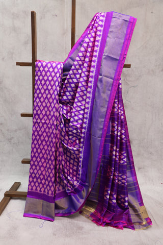 Purple Pochampalli Silk Ikat Saree-SRPPSIS123