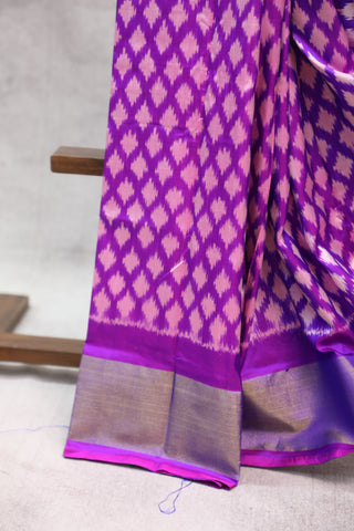 Purple Pochampalli Silk Ikat Saree-SRPPSIS123