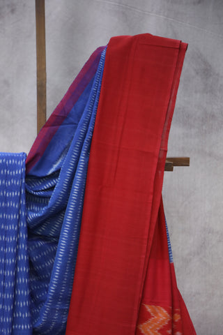 Blue Pochampalli Cotton Ikat Saree - SRBPCIS242