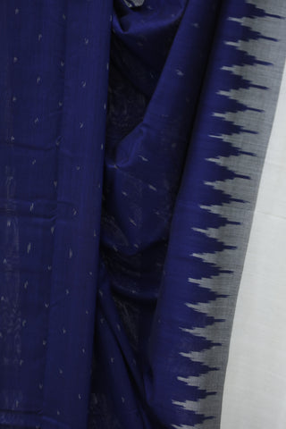 Navy Blue Pochampalli Cotton Ikat Saree - SRNBPCIS250