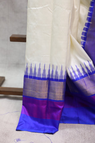 Off-White Pochampalli Silk Ikat Saree-SROWPSIS121