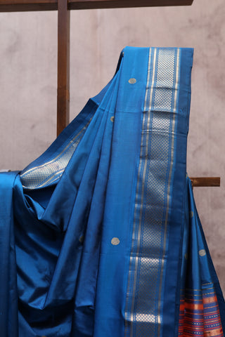 Teal Blue Silk Paithani Saree - SRTBSPS348