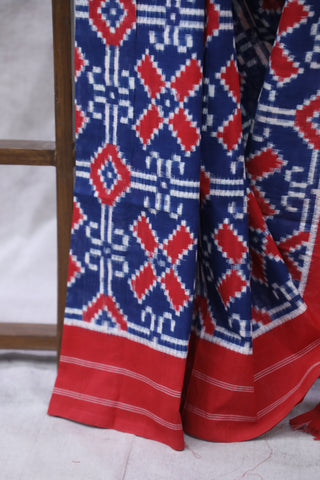 Blue Pochampalli Cotton Ikat Saree - SRBPCIS247