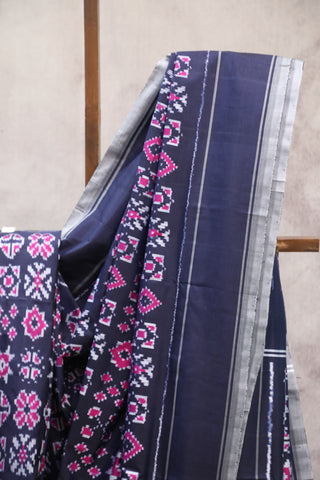 Blue Pochampalli Silk Ikat Saree-SRBPSIS119