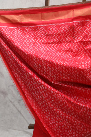 Red Pochampalli Silk Ikat Saree-SRRPSIS118