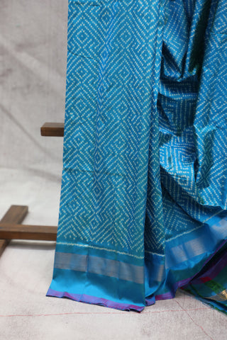 Blue Pochampalli Silk Ikat Saree-SRBPSIS117