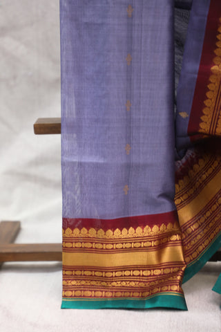 Grey Gadwal Cotton Silk Saree - SRGGCSS22