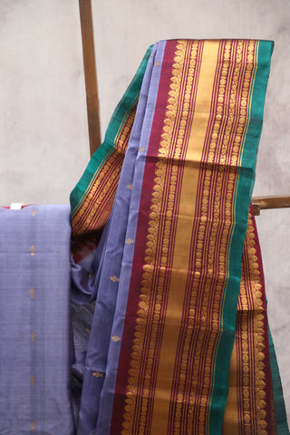 Grey Gadwal Cotton Silk Saree - SRGGCSS22