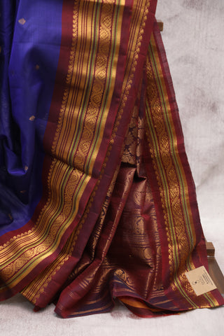 Blue Gadwal Cotton Silk Saree - SRBGCSS19