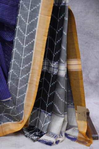 Blue Pochampalli Cotton Ikat Saree - SRBPCIS241