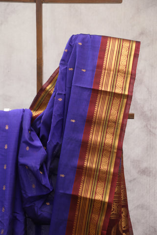 Blue Gadwal Cotton Silk Saree - SRBGCSS20