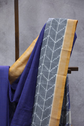 Blue Pochampalli Cotton Ikat Saree - SRBPCIS241