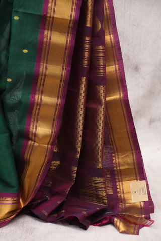 Green Gadwal Cotton Silk Saree - SRGGCSS16