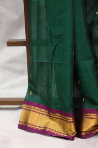 Green Gadwal Cotton Silk Saree - SRGGCSS16