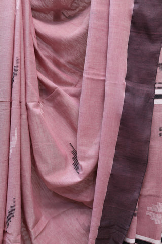 Mauve Cotton Rasgulla Jamdani Saree-SRMRCJS132