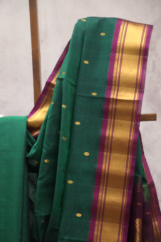 Green Gadwal Cotton Silk Saree - SRGGCSS16