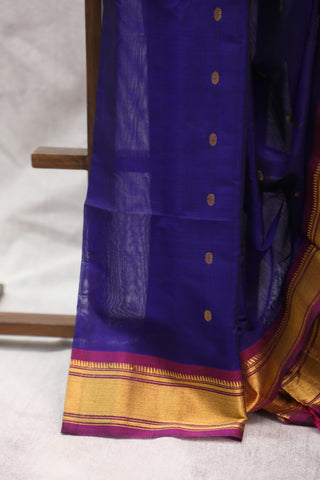 Blue Gadwal Cotton Silk Saree - SRBGCSS21