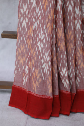 Red Pochampalli Cotton Ikat Saree - SRRPCIS275