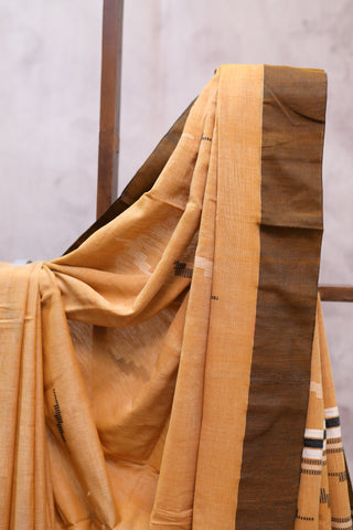 Rust Orange Cotton Rasgulla Jamdani Saree-SRRORCJS133