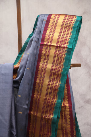 Grey Gadwal Cotton Silk Saree - SRGGCSS18