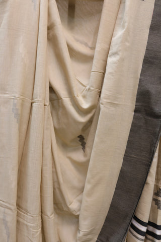 Beige Cotton Rasgulla Jamdani Saree-SRBRCJS130