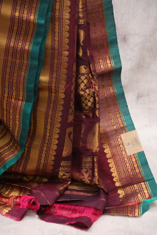 Grey Gadwal Cotton Silk Saree - SRGGCSS17