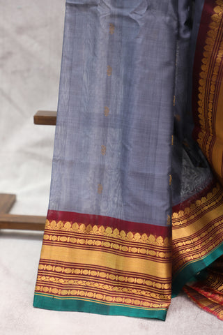 Grey Gadwal Cotton Silk Saree - SRGGCSS17