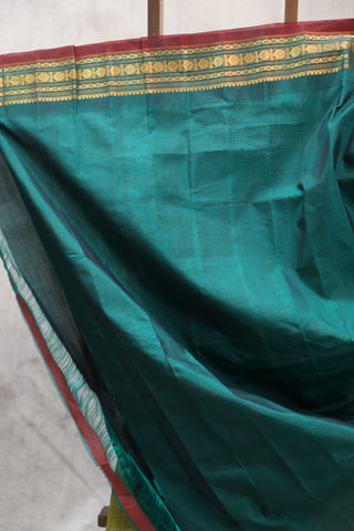 Olive Green Gadwal Cotton Silk Saree - SROGGCSS15