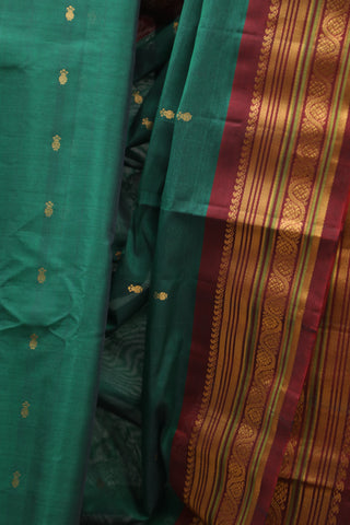 Green Gadwal Cotton Silk Saree - SRGGCSS14