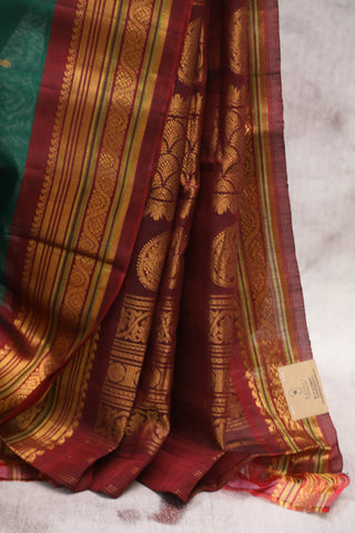 Green Gadwal Cotton Silk Saree - SRGGCSS13