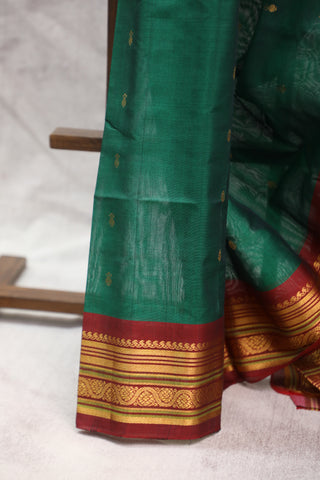 Green Gadwal Cotton Silk Saree - SRGGCSS13