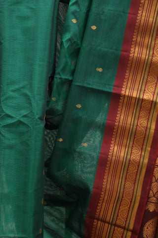 Green Gadwal Cotton Silk Saree - SRGGCSS13