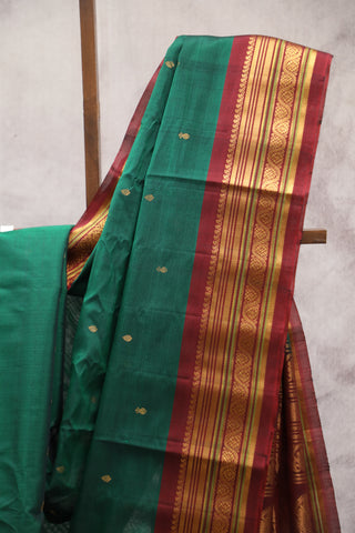 Green Gadwal Cotton Silk Saree - SRGGCSS13