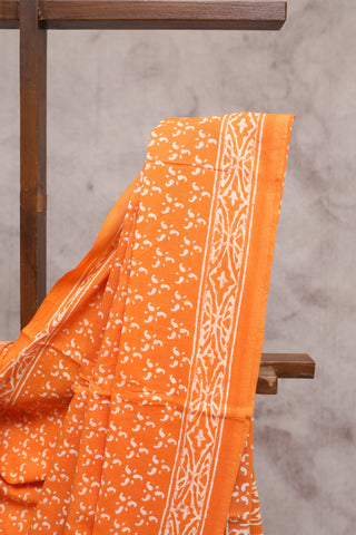 Orange HBP Cotton Saree with Contrast Blouse- SROCS1120