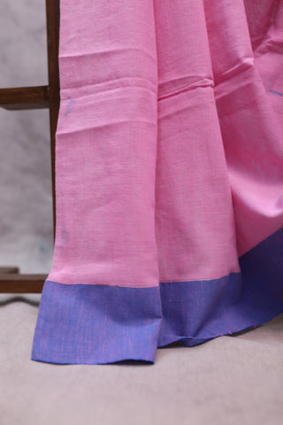 Baby Pink Cotton Star Jamdani Saree-SRBPSCJS141