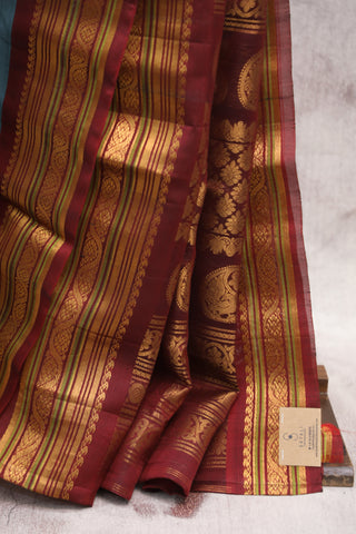 Grey Gadwal Cotton Silk Saree - SRGGCSS10