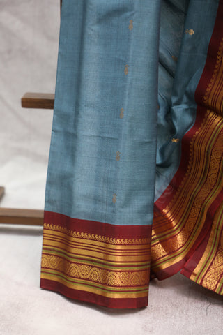 Grey Gadwal Cotton Silk Saree - SRGGCSS10