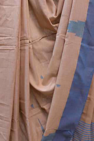 Pastel Brown Cotton Star Jamdani Saree-SRPBSCJS143