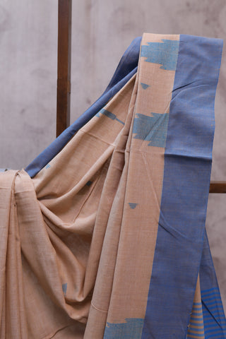 Pastel Brown Cotton Star Jamdani Saree-SRPBSCJS143