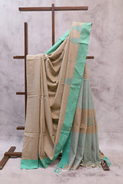 Pastel Brown Cotton Star Jamdani Saree - SRPBSCJS140