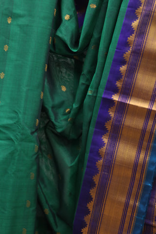 Green Gadwal Cotton Silk Saree - SRGGCSS08