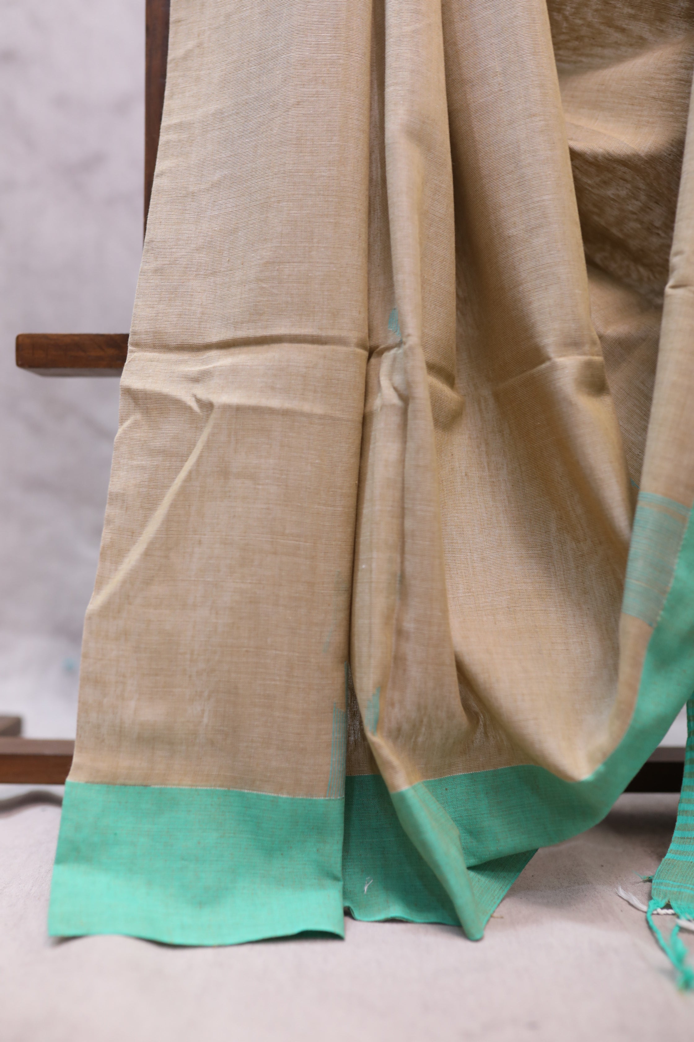 Pastel Brown Cotton Star Jamdani Saree - SRPBSCJS140