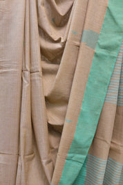 Pastel Brown Cotton Star Jamdani Saree - SRPBSCJS140